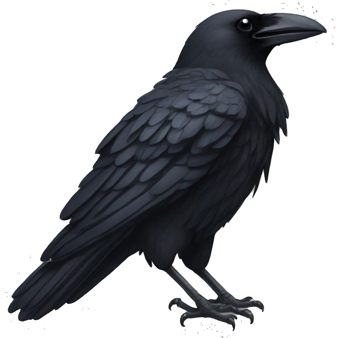 Right black raven's wing outstretched emoji