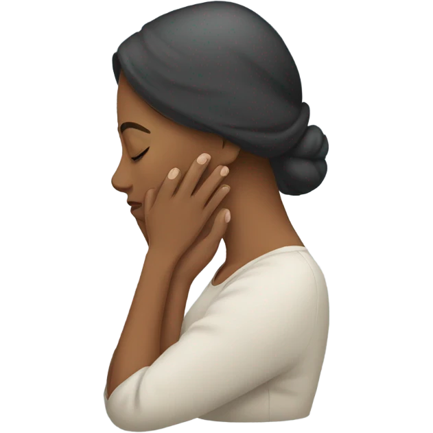 woman with hands on her neck emoji