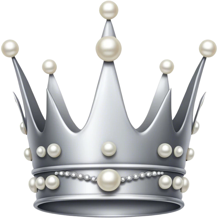 Silver crown with pearls emoji