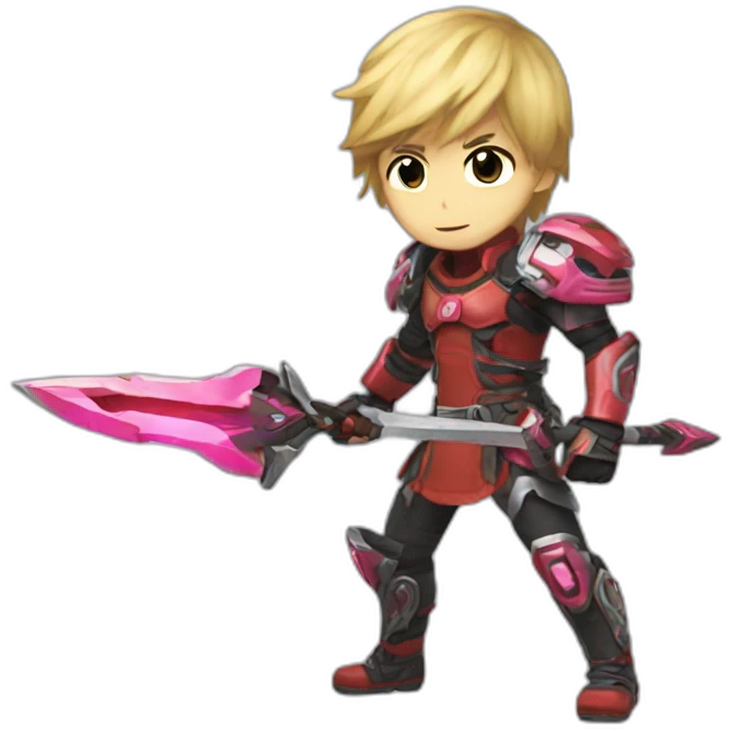 Shulk wielding the monado emoji