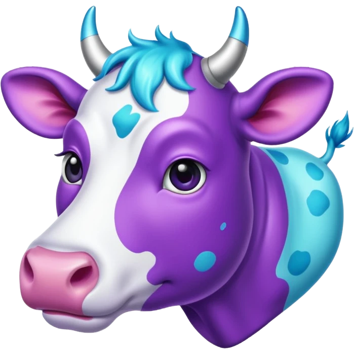 glitter purple and cian vaca emoji