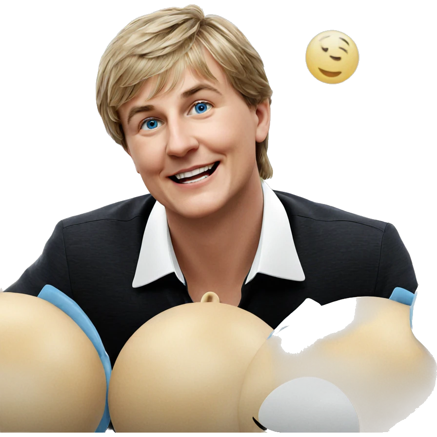 smiling boy with blue eyes emoji