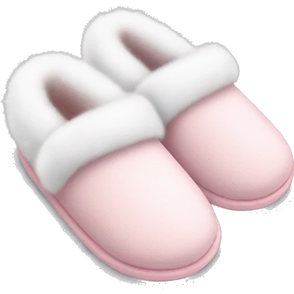 baby pink slippers with white fur  emoji