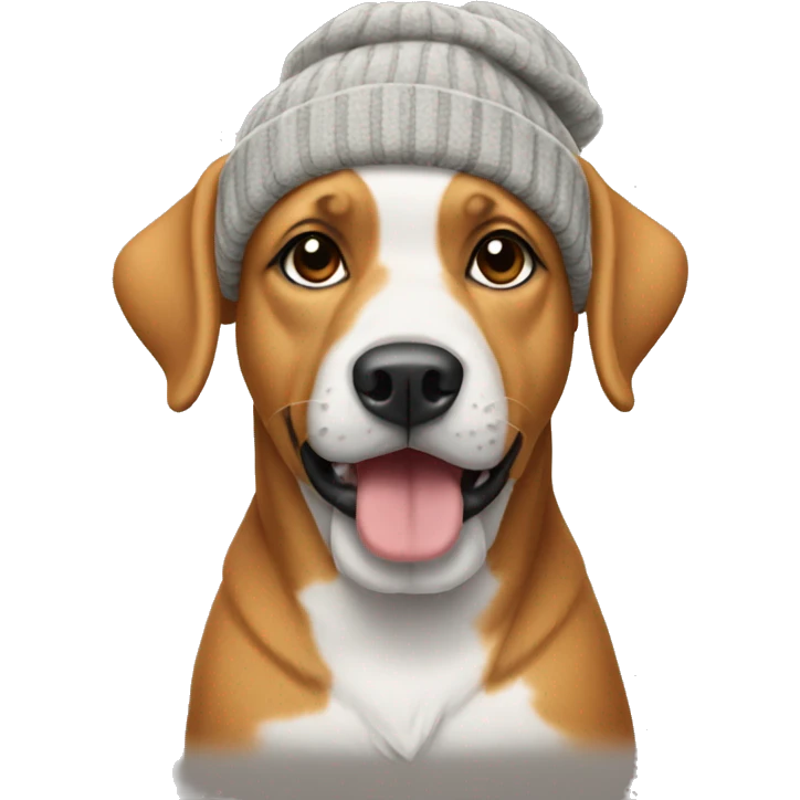 Dog wearing beanie emoji