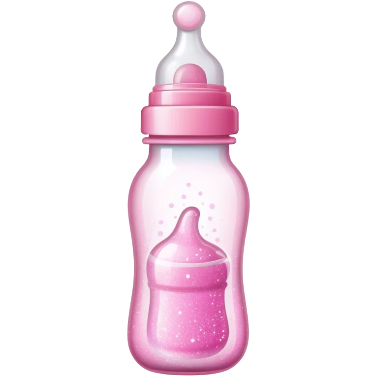 Pink baby bottle with glitter  emoji