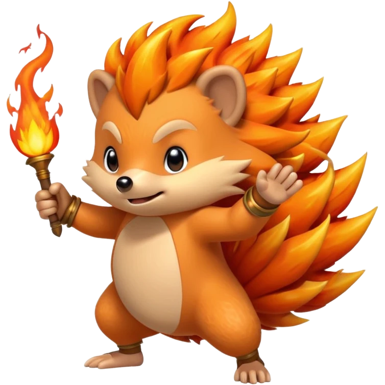 fire bender hedgehog emoji