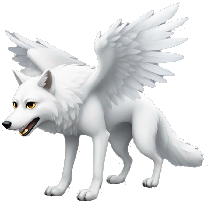 White winged wolf emoji