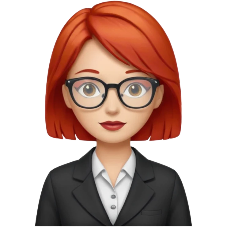 tailor woman with red hair and glasses emoji