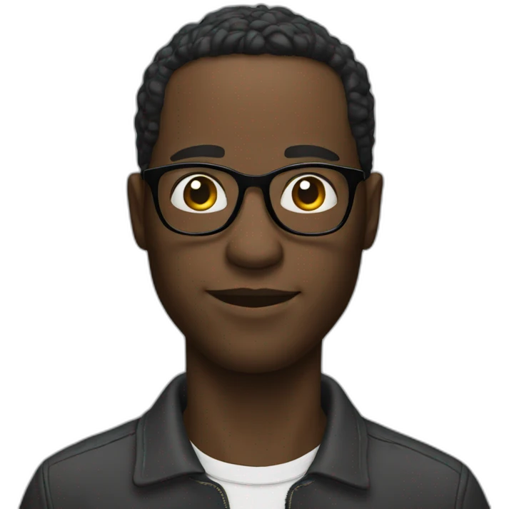 black man in glasses emoji