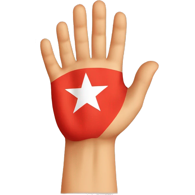 hand with soviet flag emoji