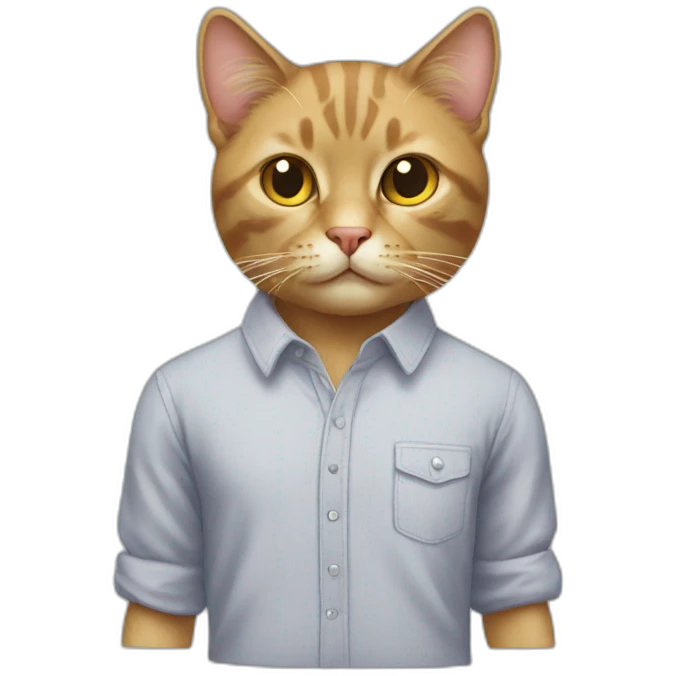 Cat with a shirt emoji