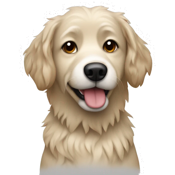beige messy fur mixed breed dog emoji