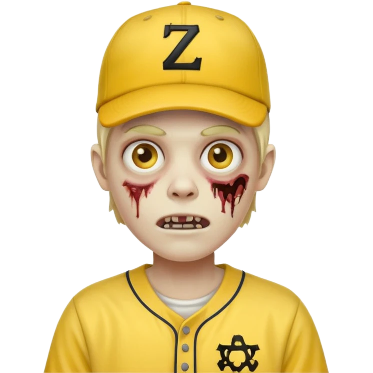 zombie with yellow baseball jersey and hat emoji