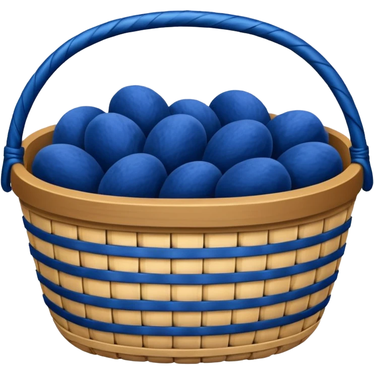 Basket with blue velvet emoji