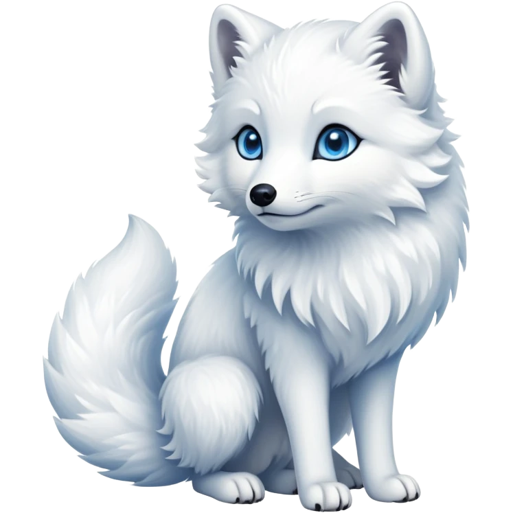 cinematic-arctic-fox-realistic-full-body-standing-emoji,-fluffy-tail-curled-slightly-around-its-paws,-thick-pure-white-fur-blending-into-the-snowy-landscape,-head-tilted-dramatically,-bright-blue-eyes-glistening-with-intelligence,-simplified-yet-realistic-focused-features,-highly-detailed,-glowing-with-an-almost-sarcastic-glow emoji