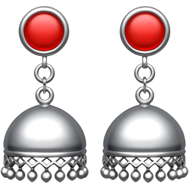 generate an ios genmoji of plain silver jhumkas emoji
