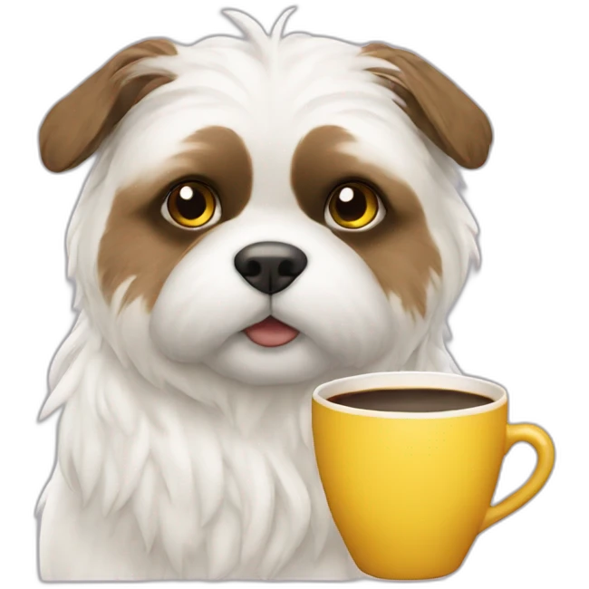 Shizu blanco con cafe emoji