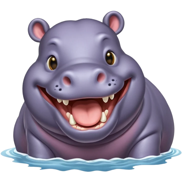 Hippo laughing emoji