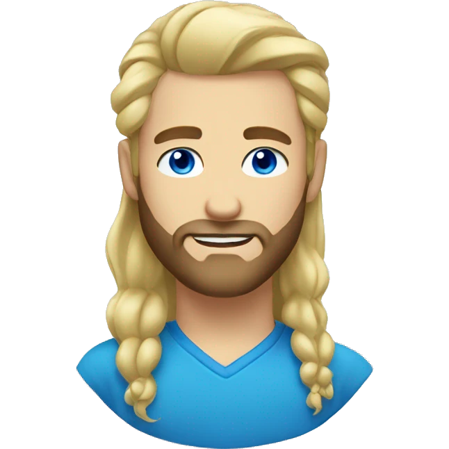 blonde hair beard man blue eyes emoji