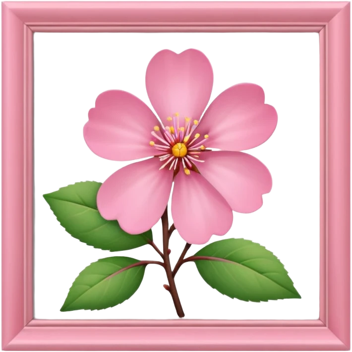 pink framed photo of a blossom emoji