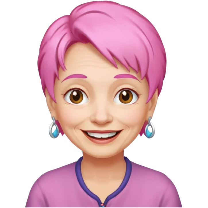 pink hair old woman emoji