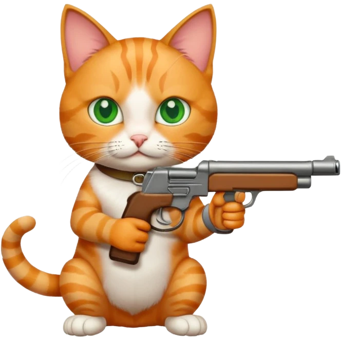 Cat with a gun emoji