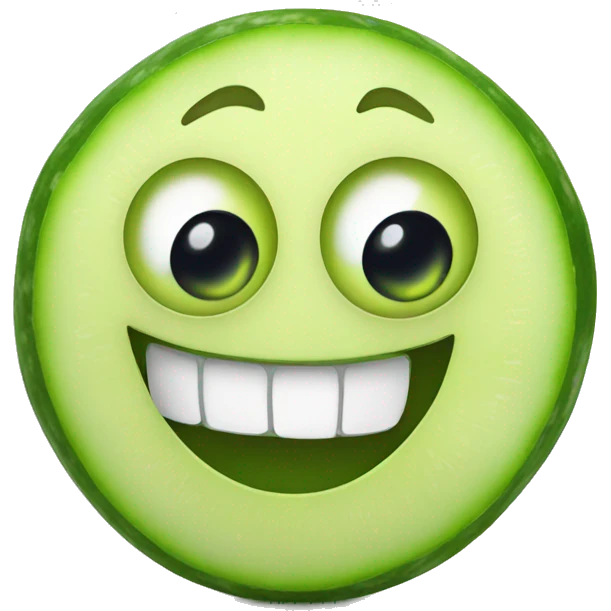 smiley with cucumber eyes  emoji