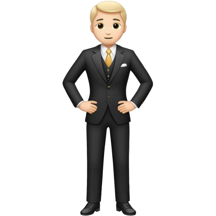 full body 1920s wealthy man in suit, athletic build, emoji style emoji