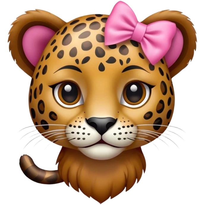 Onça pintada com o laço rosa emoji