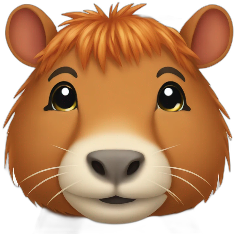 Capivara red hair emoji