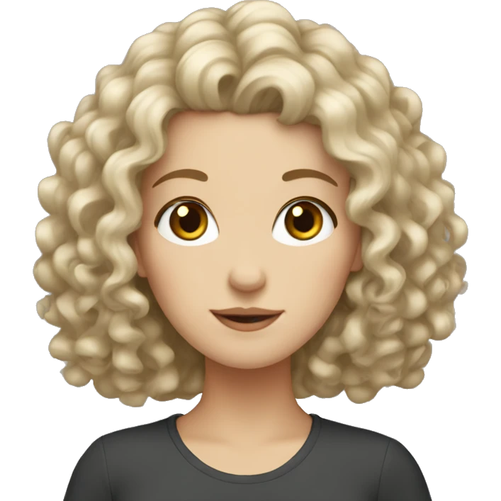 white girl with curly hair emoji
