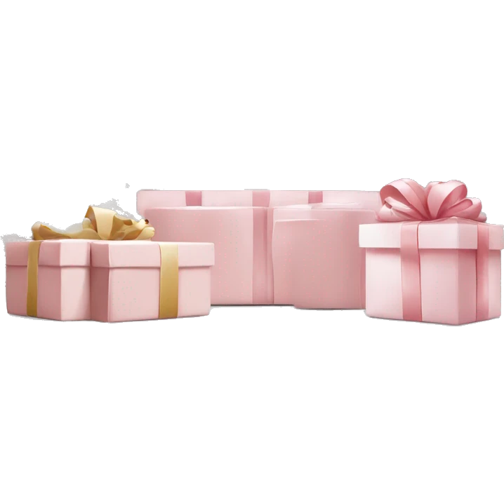 Light pink Christmas gifts under a white Christmas tree  emoji