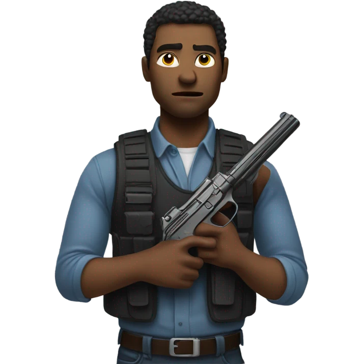 man holding a gun emoji