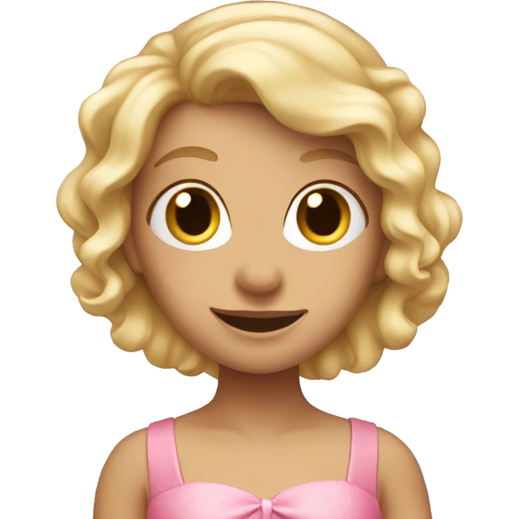 Fairy with blonde hair and pink dress emoji