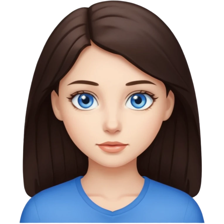 Brunette with blue eyes emoji