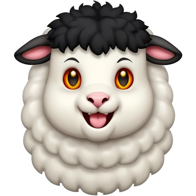 demonic lamb laughing with glowing eyes emoji
