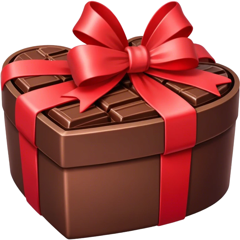 A heart box of chocolate wrapped in a bow emoji
