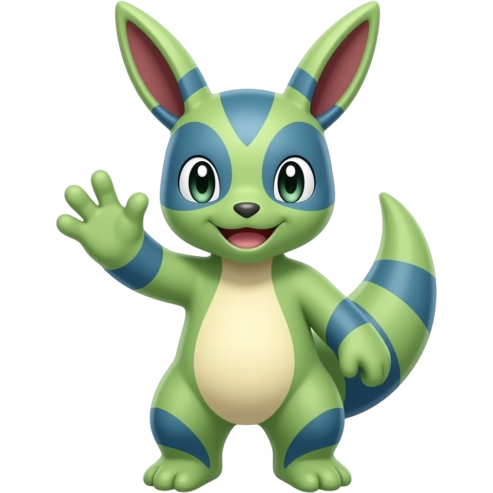 The Pokemon Breloom waving at the viewer emoji