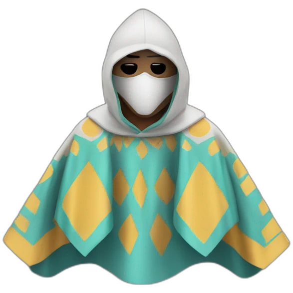 Masked poncho man emoji