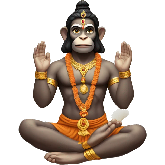 Lord Hanuman meditating emoji