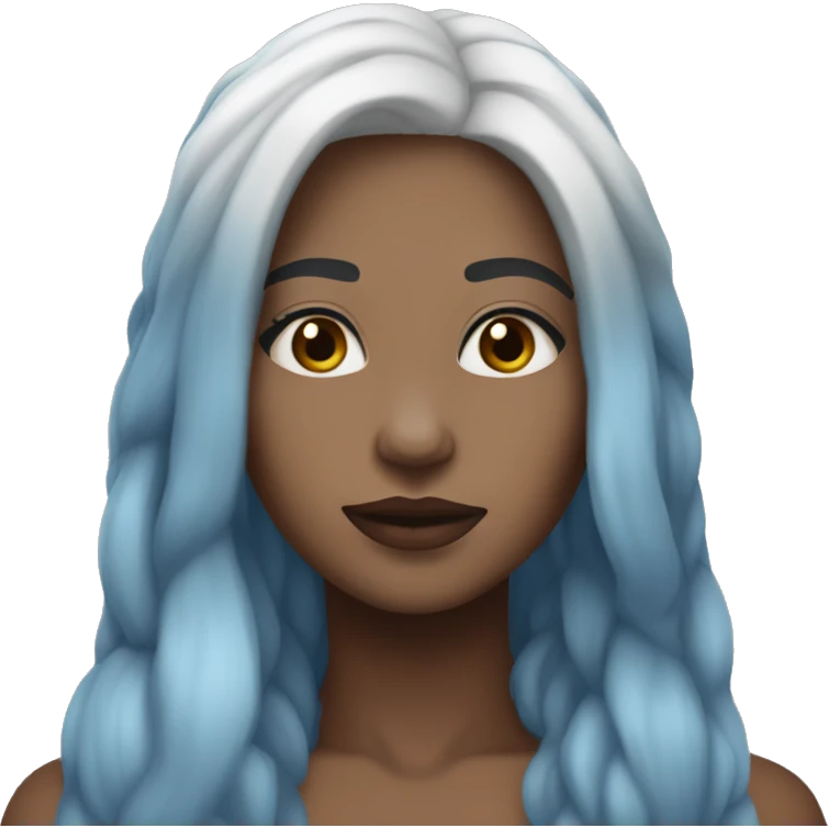 Vanessa Carlysle blue skin and white hair color emoji