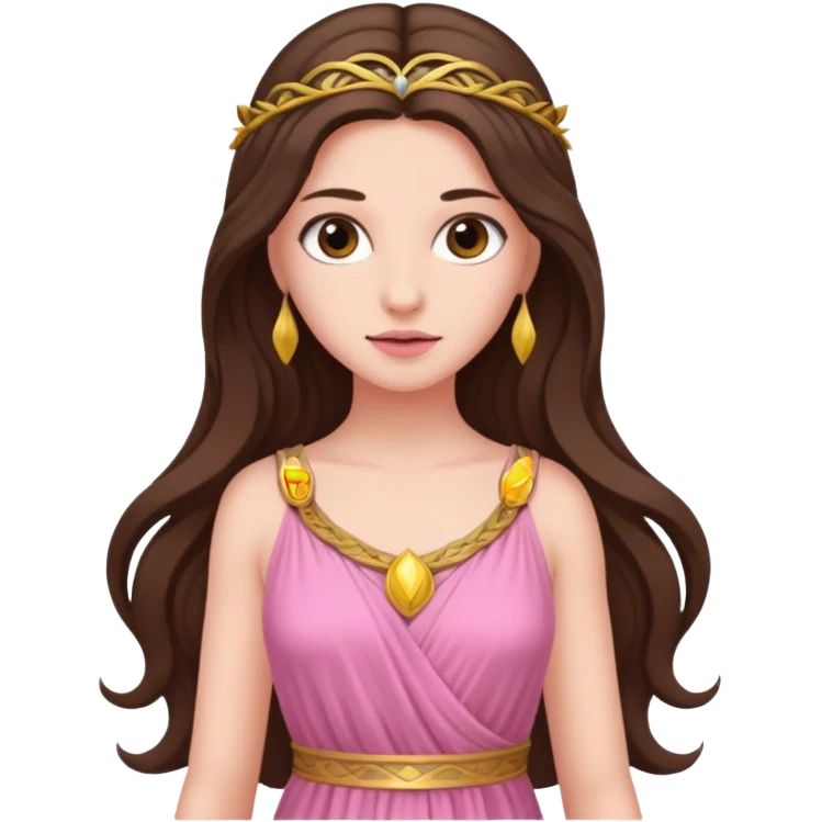 Pink greek goddess long brunette hair emoji