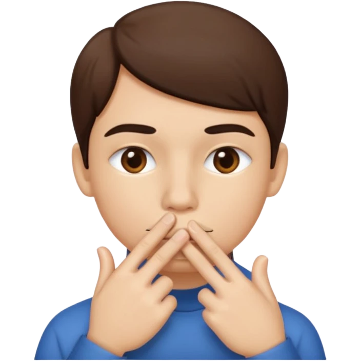 Silent face, shushing middle of face emoji