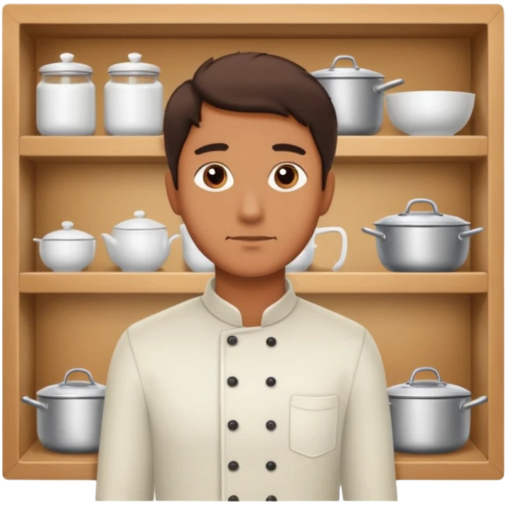 man looking at empty shelf in the kitchen emoji