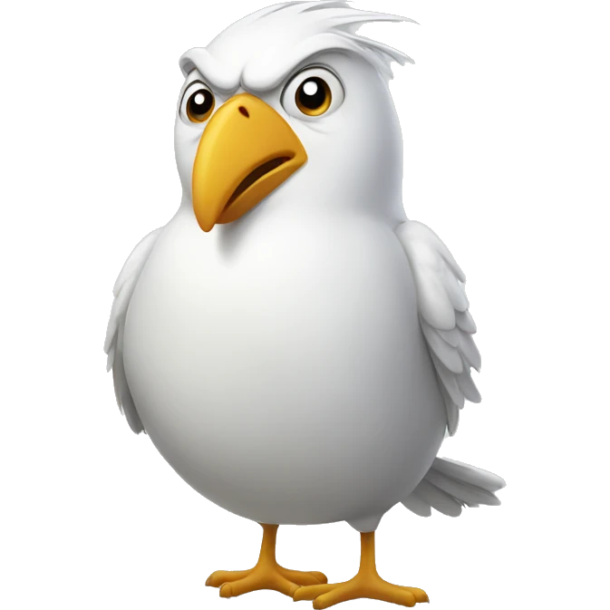 angry white bird emoji