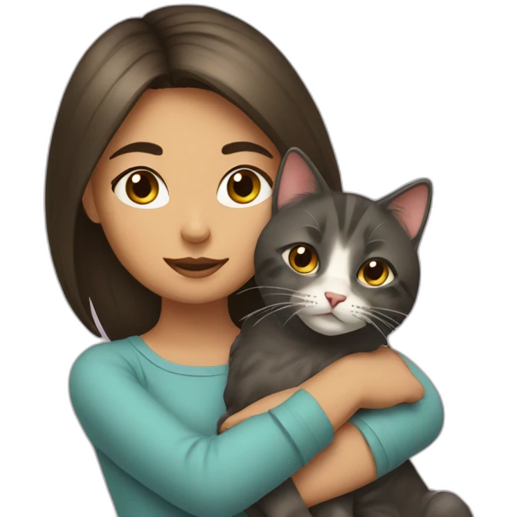 girl with cat emoji