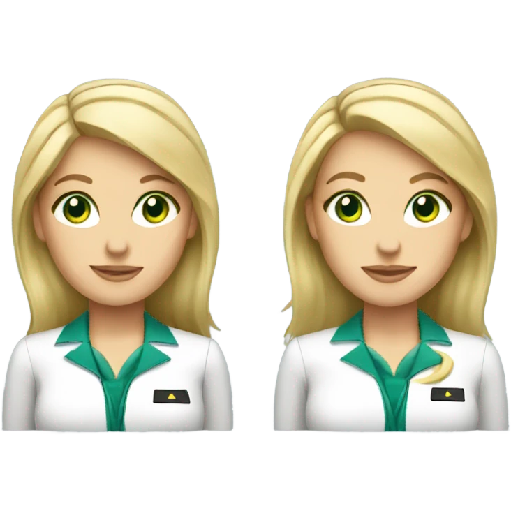 Blonde hair green eyed flight attendant  emoji