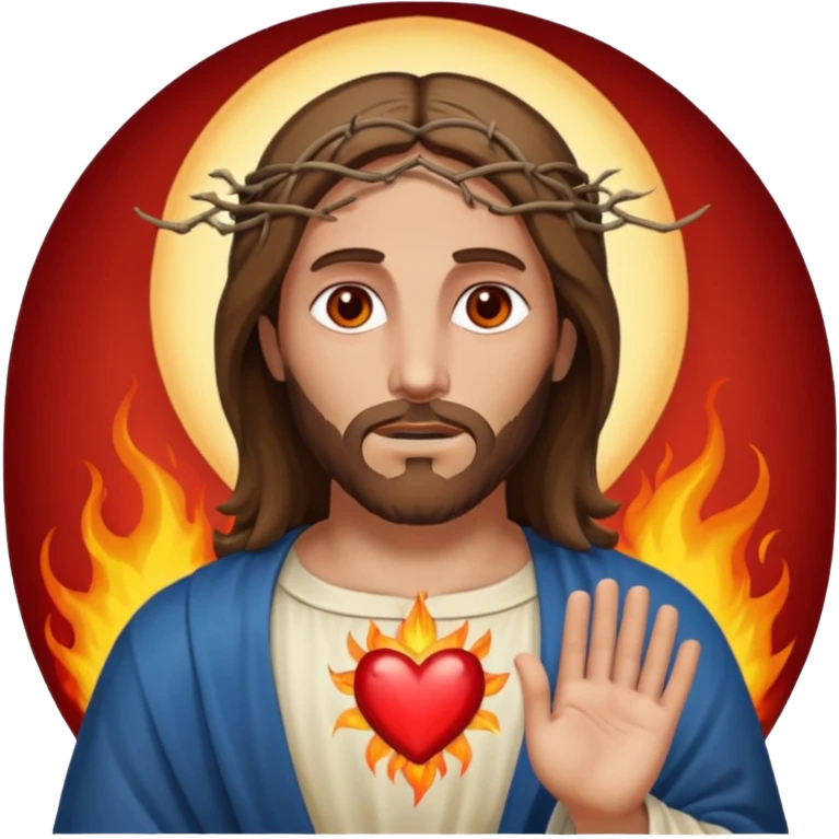Jesus with burning Eyes an With hears  emoji