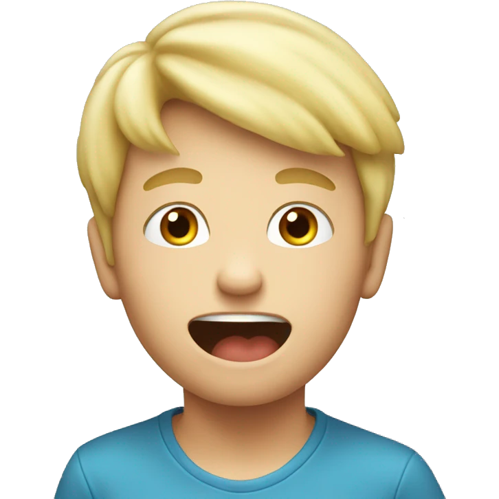 Blonde boy farting emoji