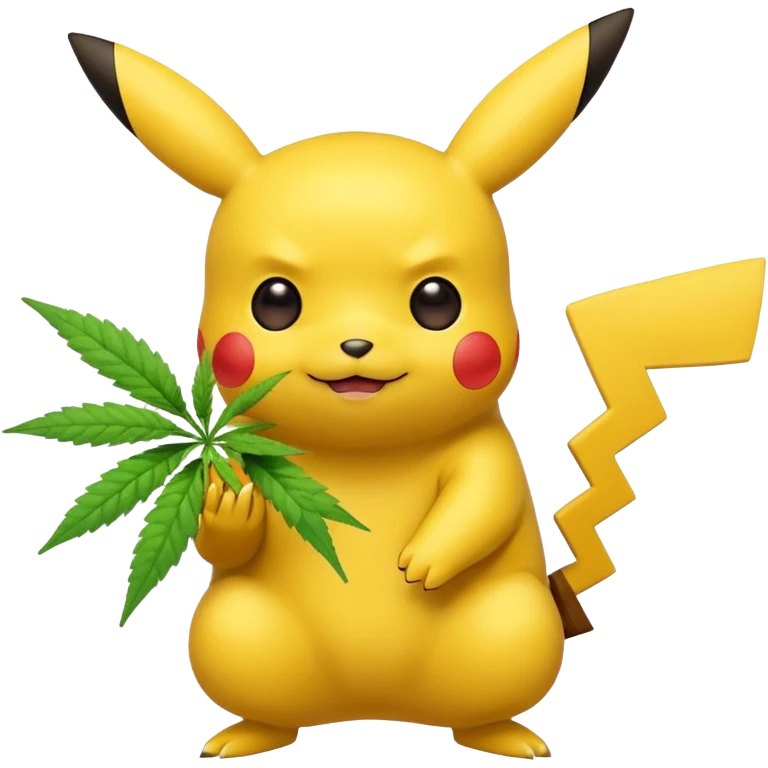 pikachu with weed emoji